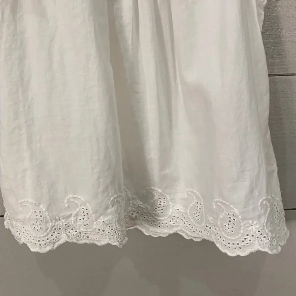 Ralph Lauren White Blouse with Flutter Cap Sleeves